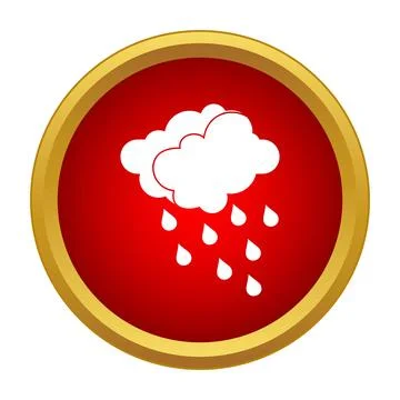 Rain cloud weather icon showing precipitation concept Stock Illustration