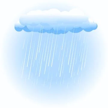Rain cloud on white Stock Illustration