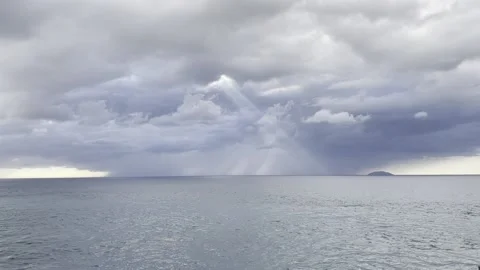 Rain Clouds Across the ocean Stock Footage 165082614