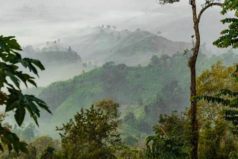 Rain clouds approaching Sajek mountain edge Stock Photos