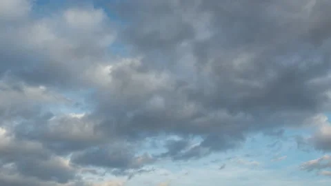Rain Clouds In The Blue Sky At Sunset, Time Lapse Stock Footage 150454882