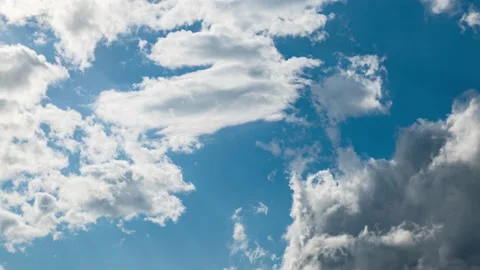 Rain clouds in blue sky, time lapse Stock Footage 141518320