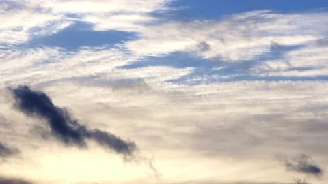 Rain clouds in the blue sky, timelapse Stock Footage 202204685