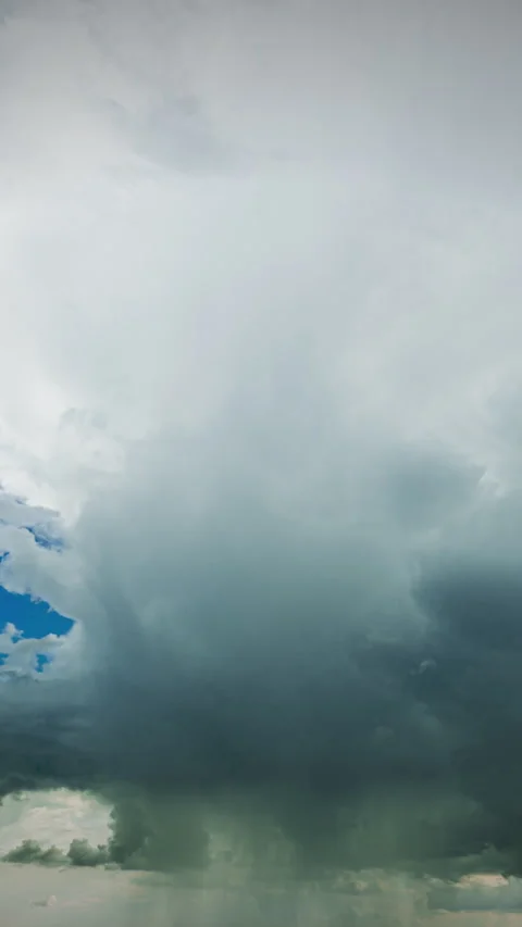 Rain Clouds Cloud Sky Blue Moving In Blue Cloudy Sky With Fluffy Clouds. Stock Footage 341387158