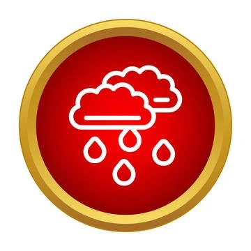 Rain clouds dropping water symbol icon Stock Illustration