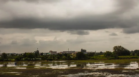 Rain clouds at fields, timelapse Stock Footage 45400275