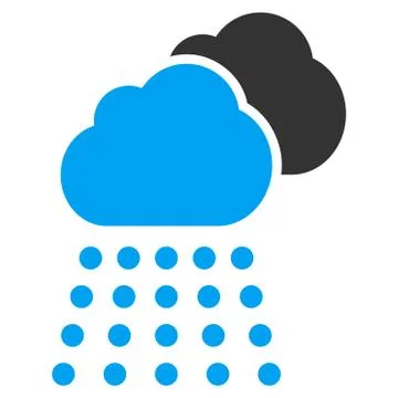 Rain Clouds Flat Vector Icon イラスト素材