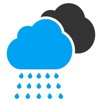 Rain Clouds Flat Vector Icon 스톡 일러스트