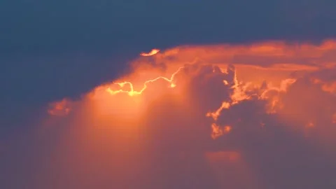 Rain Clouds In Front of the Sun, at Sunset Stock Footage 156939750
