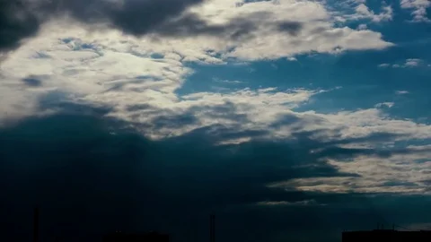 Rain clouds go away and the sun shines Stock Footage 77476974