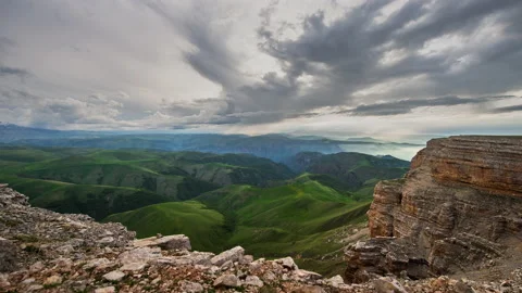 Rain clouds. Impressive thundercloud over the mountains. Stock Footage 194740107