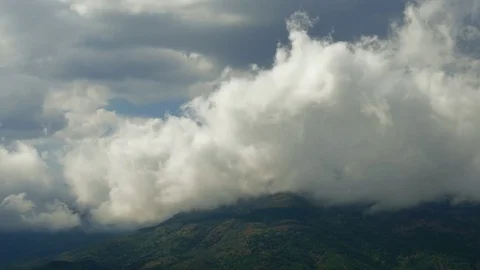 Rain clouds on mountains Stock Footage 79449093