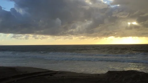 Rain Clouds on Ocean Stock Footage 92742349