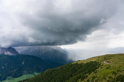 Rain clouds over Alps, storms Stock Photos