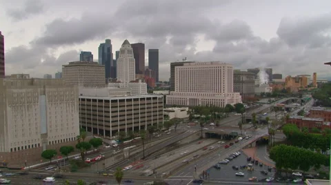 Rain clouds over Los Angeles Timelapse Stock Footage 995025