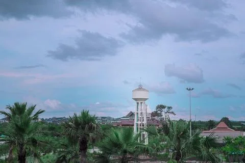 Rain clouds over the park Stock Photos
