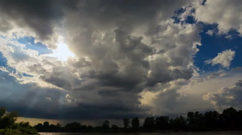 Rain clouds, rain starts. TimeLapse Stock Footage 58324843