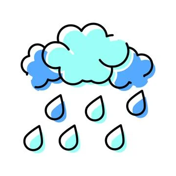 Rain clouds raining drops weather forecast icon Stock Illustration