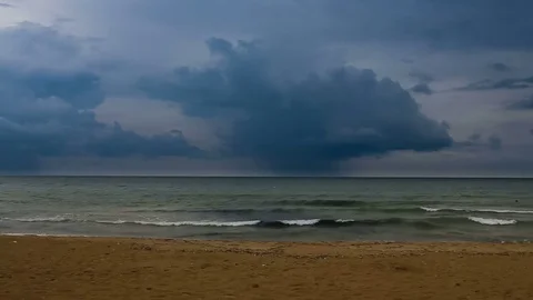 Rain clouds on the sea Video stock 81821600