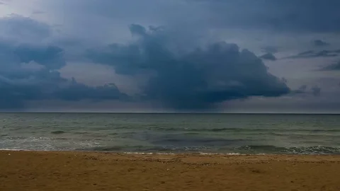 Rain clouds on the sea Stock Footage 81821629