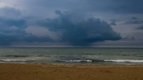 Rain clouds on the sea Video stock 81821749