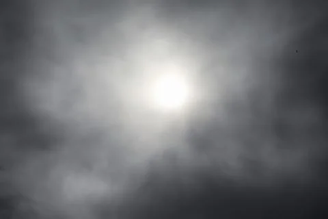 Rain clouds in the sky. Gray dark clouds in the sky. Storm clouds. Stock Photos