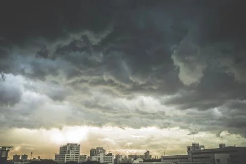 The rain clouds in the sky that the rain is heavy Stock Photos