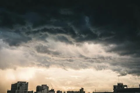 The rain clouds in the sky that the rain is heavy Stock Photos