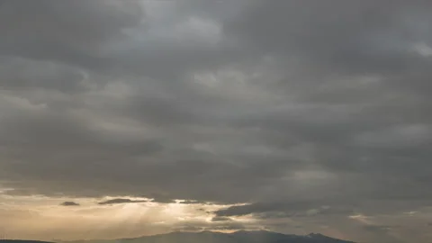 Rain Clouds In The Sky At Sunset, Time Lapse Stock Footage 150445484