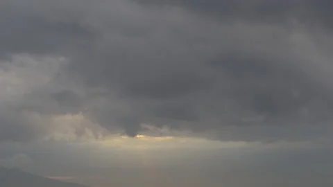 Rain Clouds In The Sky At Sunset, Time Lapse Stock Footage 150447510