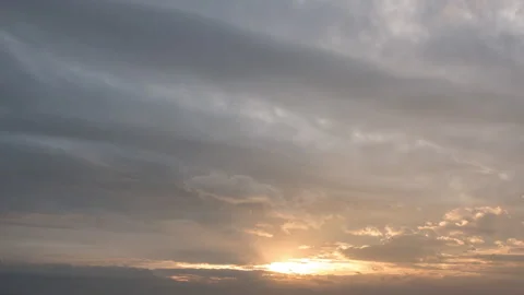 Rain Clouds In The Sky At Sunset, Time Lapse Stock Footage 150448501