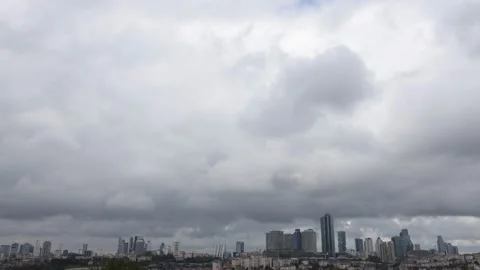 Rain clouds timelapse on a business center Stock Footage 219935886