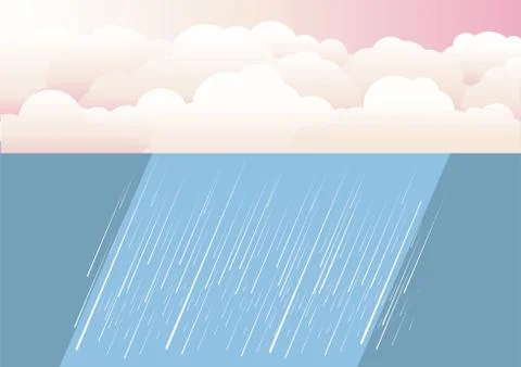 Rain clouds.Vector nature illustration background Stock Illustration
