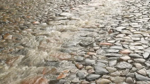 Rain on the cobble road Video stock 56200992