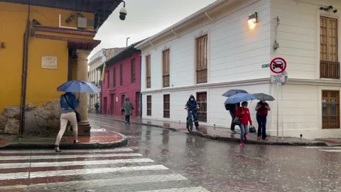 Rain in the colonial district candelaria Stock Footage 239417665