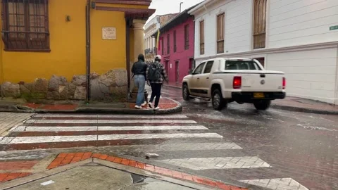 Rain in the colonial district candelaria Stock Footage 239418315