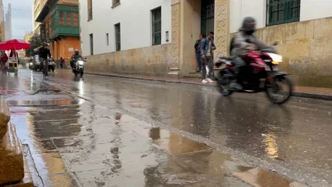 Rain in the colonial district candelaria Video stock 239418318