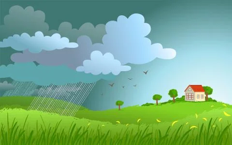 Rain is coming Stock Illustration