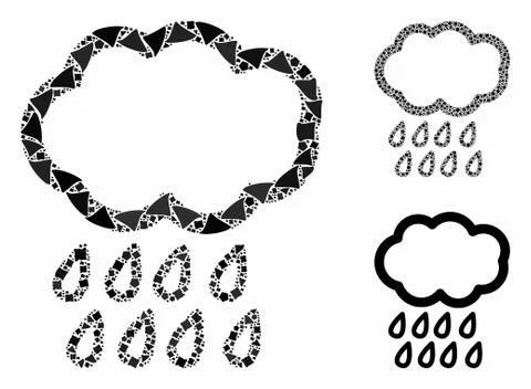Rain Composition Icon of Inequal Elements Stockillustratie