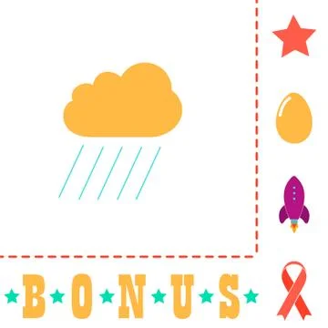 Rain computer symbol Stock Illustration