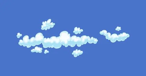 Rain cute white clouds cartoon flat vector illustration isolated on background. Illustrazione stock
