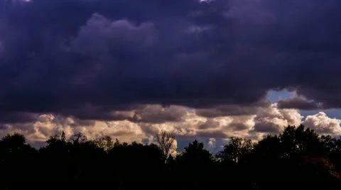 Rain dark clouds are moving very quickly Stock Footage 12576363