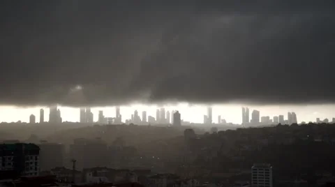 Rain dark clouds city 스톡 동영상 65263791