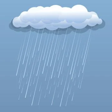 Rain dark clouds. Vector blue Stock Illustration