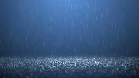 Rain on darkly blue background 4K Stock Footage 72498296