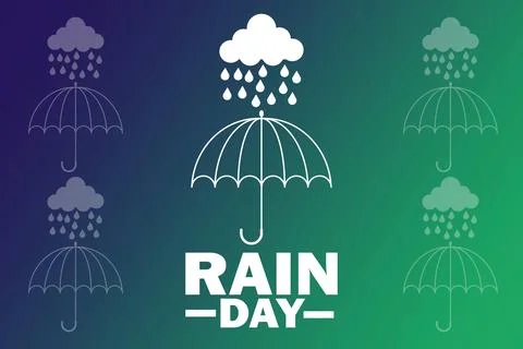 Rain Day Vector Template Design Illustration Ilustração Stock