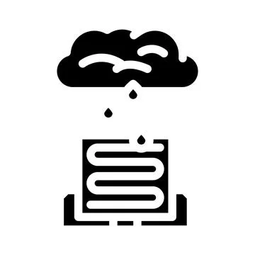 Rain detection sensor glyph icon vector illustration Illustrazione stock
