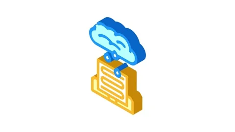 Rain detection sensor isometric icon animation Video stock 327274957