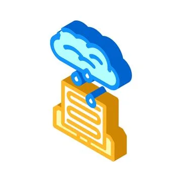 Rain detection sensor isometric icon vector illustration Stock Illustration