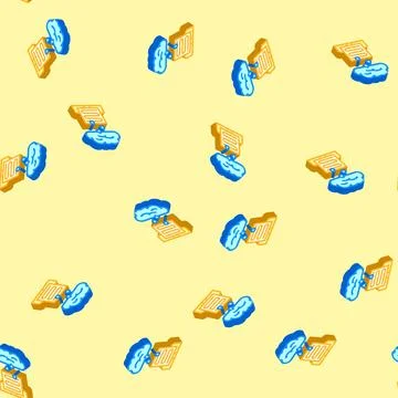 Rain detection sensor isometric icon seamless pattern 스톡 일러스트